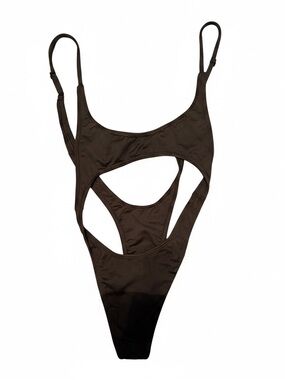 Minimale Animale Black Cutout Bikini-Style One-Piece
